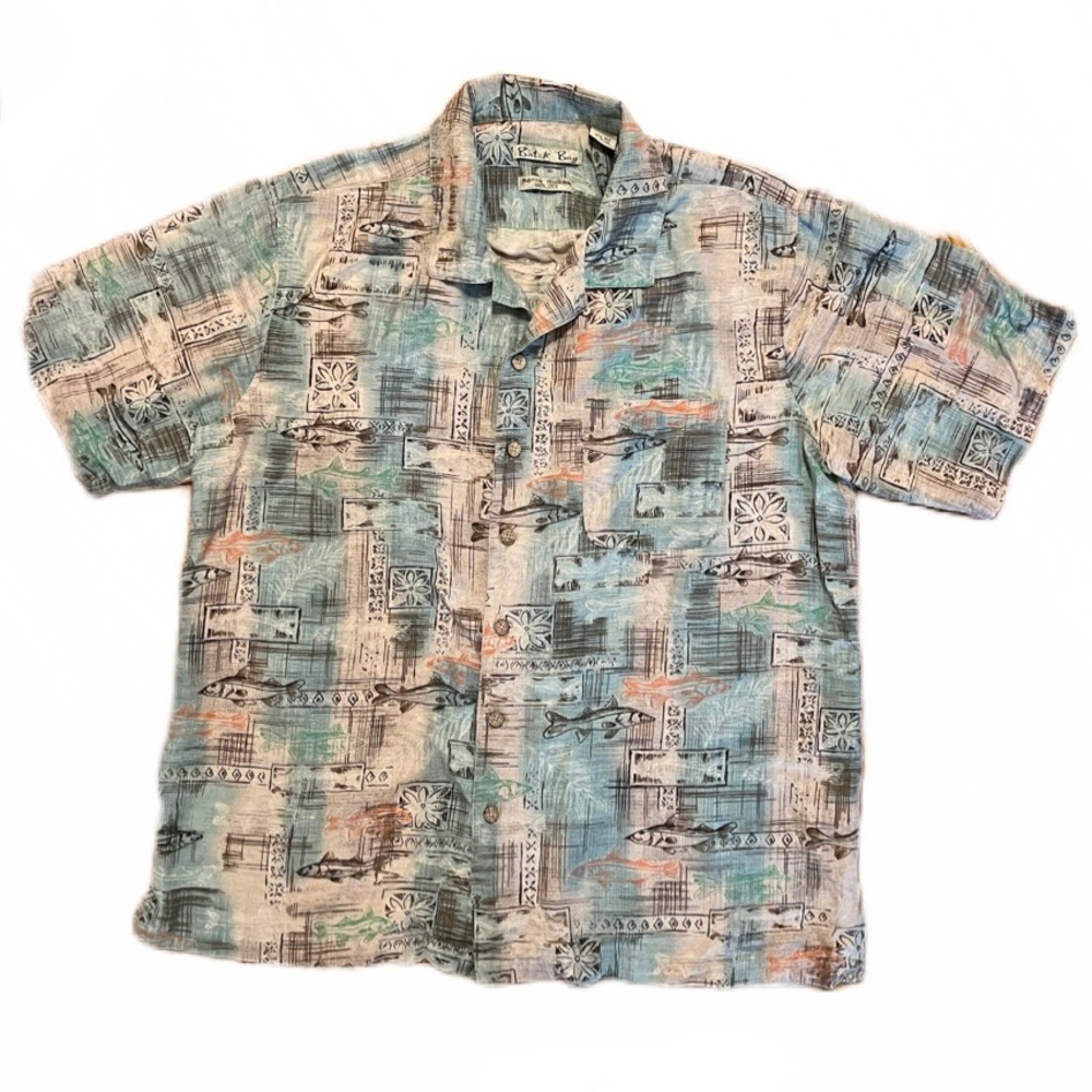 Silk Hawaiian Shirt with Fish